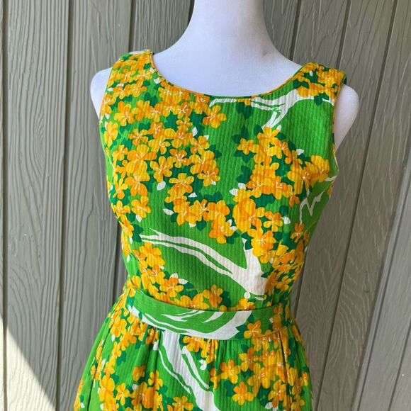 Vintage 1960s Malia Honolulu Hawaiian Fit and Flare Floral Dress – XS/S - Picture 3 of 16